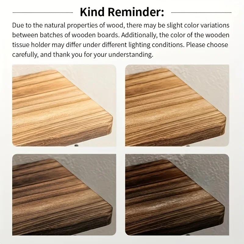 Wooden Wall Mounted Toilet Paper Holder High Load-bearing Space Saving Bathroom Wall Mounted Shelf Stable Countertop Organizer