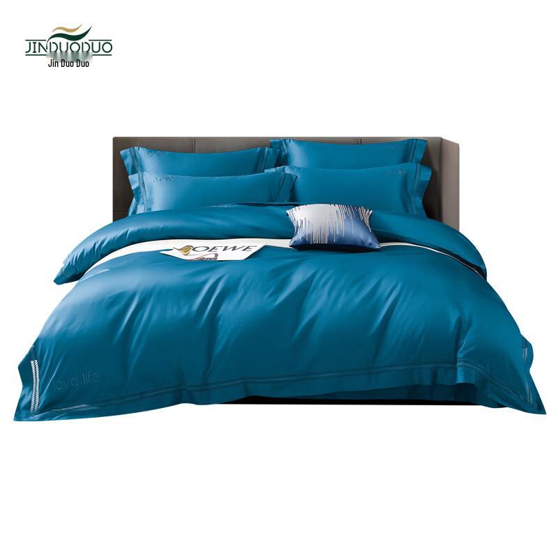 Jinduduo 100-Count Long-Staple Cotton 4-Piece Bedding Set