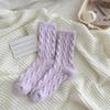 Women's Thick Fluffy Cable Knit Mid-Calf Plush Socks for Cold Weather and Postpartum Comfort