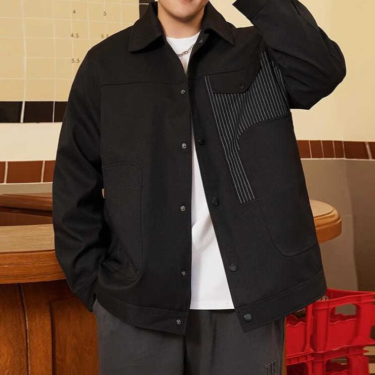 Handsome large size men's soft high-quality fabric windproof jacket fashionable versatile casual sports lightweight jacket