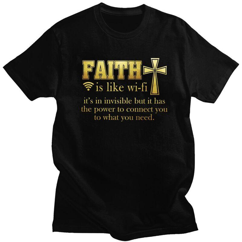 

Custom Faith s Like Wifi Christian Pastoral Definition Religious T Shirt Men Short Sleeves Pure Cotton T-shirt Casual Tee Top... S разноцветный