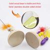 Spring Wood Woodpecker Entertaining Cat and Stress Relieving Pet Toy Safe Wood Entertainment for Cat with Feather