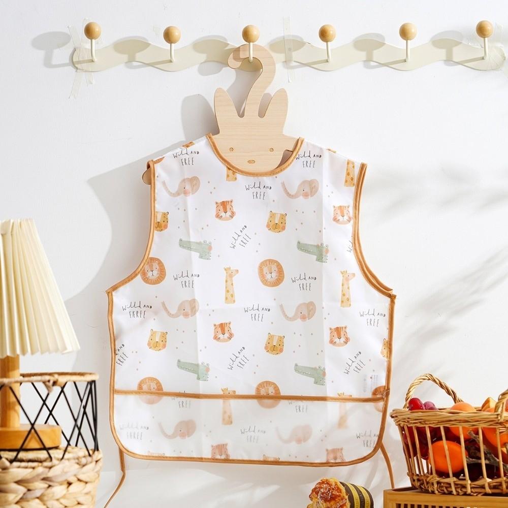 Waterproof Toddler Eating Apron Sleeveless Design Kids Smock Bib Baby Feeding Bib For Infant Girls