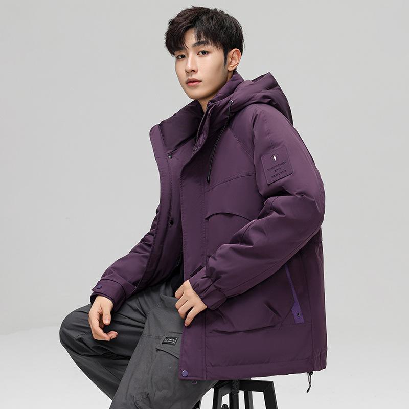 Men's outdoor sports charge down jacket for men can be opened with two openings thickened and warm new national standard hooded men's jacket