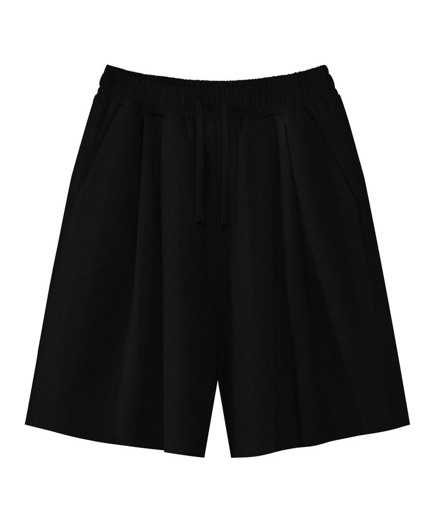 UNTAPPED STUDIO Bermuda Double-Pleat Wide Elastic Waist Training Pants 2 Colors