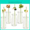 Theme St Patrick Clover Pattern Disposable Paper Straw Party Decoration Prop