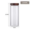 Airtight Glass Storage Jar with Acacia Wood Lid - Thick Transparent Jar for Grains and Cereals