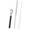 Portable Stainless Steel Telescopic Reusable Straw with Cleaning Brush for Drinking Coffee Milk TeaBlack