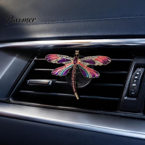 Mirror Hanging Decorative Ornamrent Dragonfly Car Vent Clips, Metal Air Outlet Clip, Unique Vehicle Interior Styling Conditioning Clips for