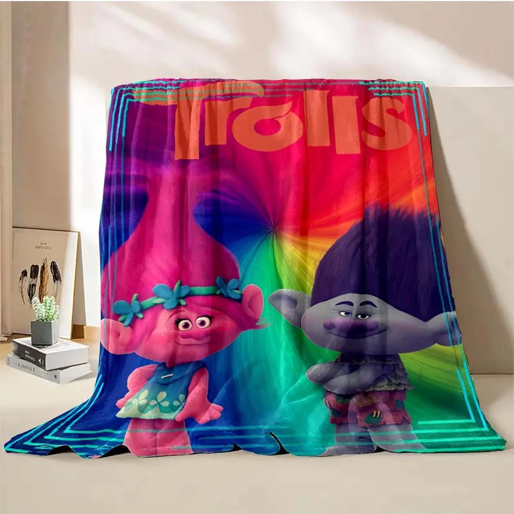 Cobertor Desenho Animado Trolls Juntos Quente Macio Fofo Tamanho King Manta para Criança Adulto Sofá Cama Cobertor de Quebra-cabeça Viagem Manta Presente