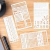 Journaling Stencils 4 Piece Rustproof Template Metal Stencils For Bullet Journaling For Tiny Letters Small Number Planner Habit