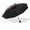 1pc Captain Tsubasa Automatic Folding Outdoor Umbrella - Portable Tri-Fold Design with 8-Rib Iron Frame, Perfect for Fans, Travelers, Daily Use,