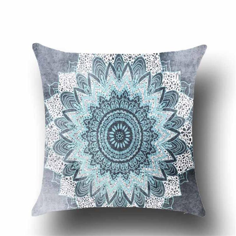

Juste De Coussin Géométrique Pour La Décoration De La Maison, Oreiller De Canapé, Fleur De Mandala Boho 50x50cm