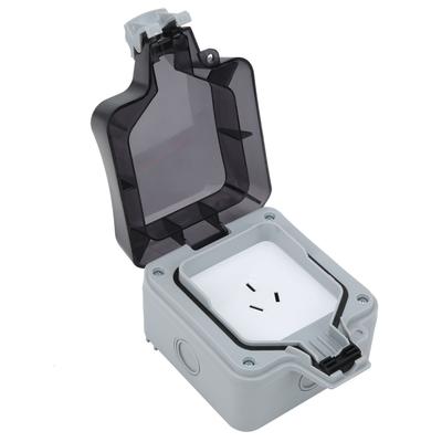 3 Holes Power Socket Waterproof Outdoor Wall Socket for Parking Lot Construction Site 220V