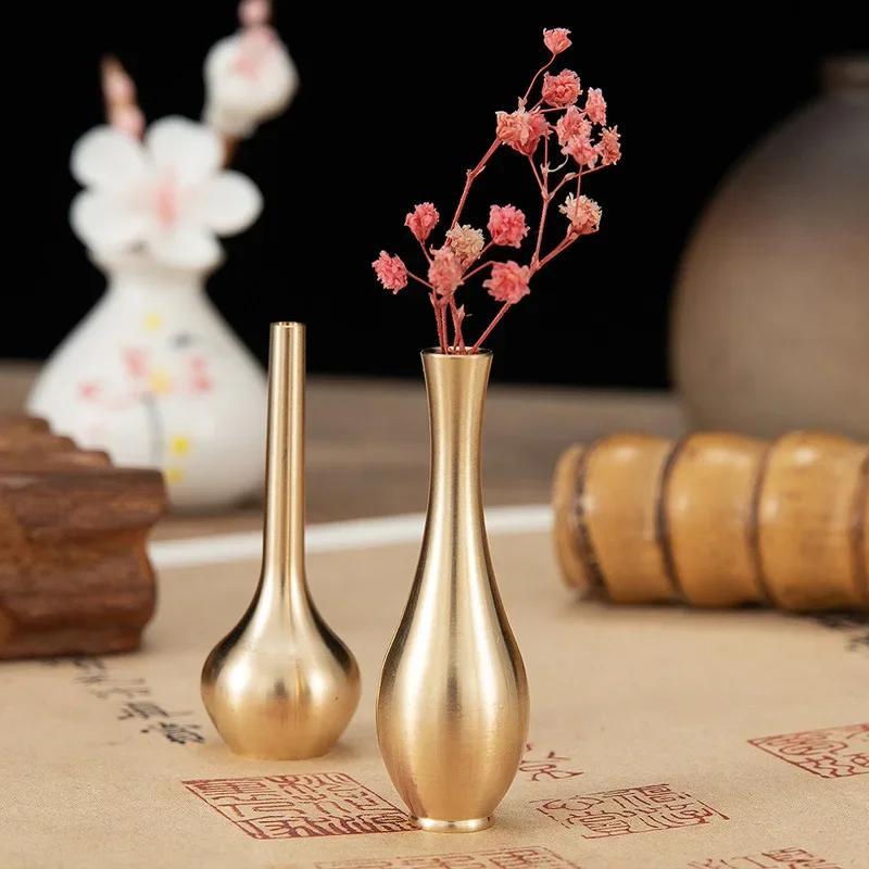 Mini Vase Gold Home Decor Living Room Decoration Antique Vase Tall Unique Flower Nordic Vase Suitable Household Desktop Decor
