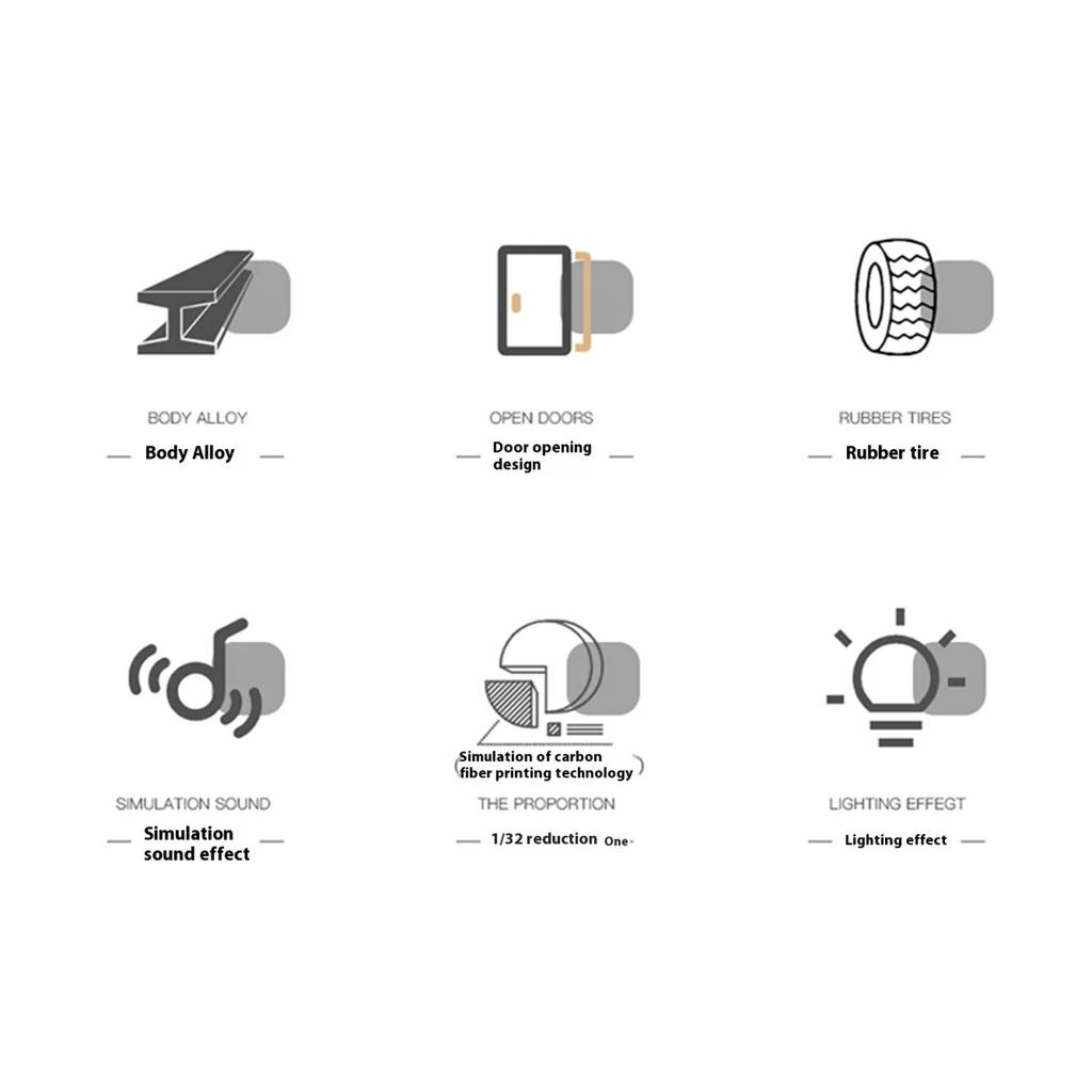 1/32 Scale Apollo EVO Alloy Toy Model - Futuristic Design, Sound & Light Effects, Spring Action - Ideal for Kids' Play