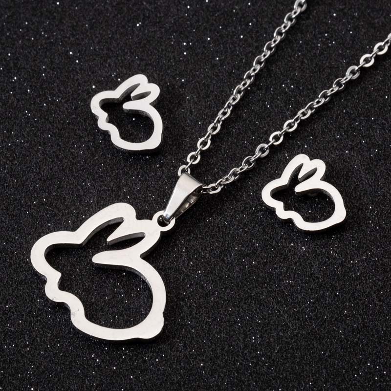 2025 New Wholesale Animals Gold Color Smooth Zircon Set For Women Elephant Necklace And Earring Set Cute Accessories Gift Sets