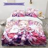 Re:Zero  Pattern Bedding Quilt Set  Home Decoration  Gift (1 * duvet cover + 2 * pillowcase  without core)