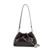 Gold Chain Black Leather Cloud Shoulder Bag - Crossbody & Underarm Style