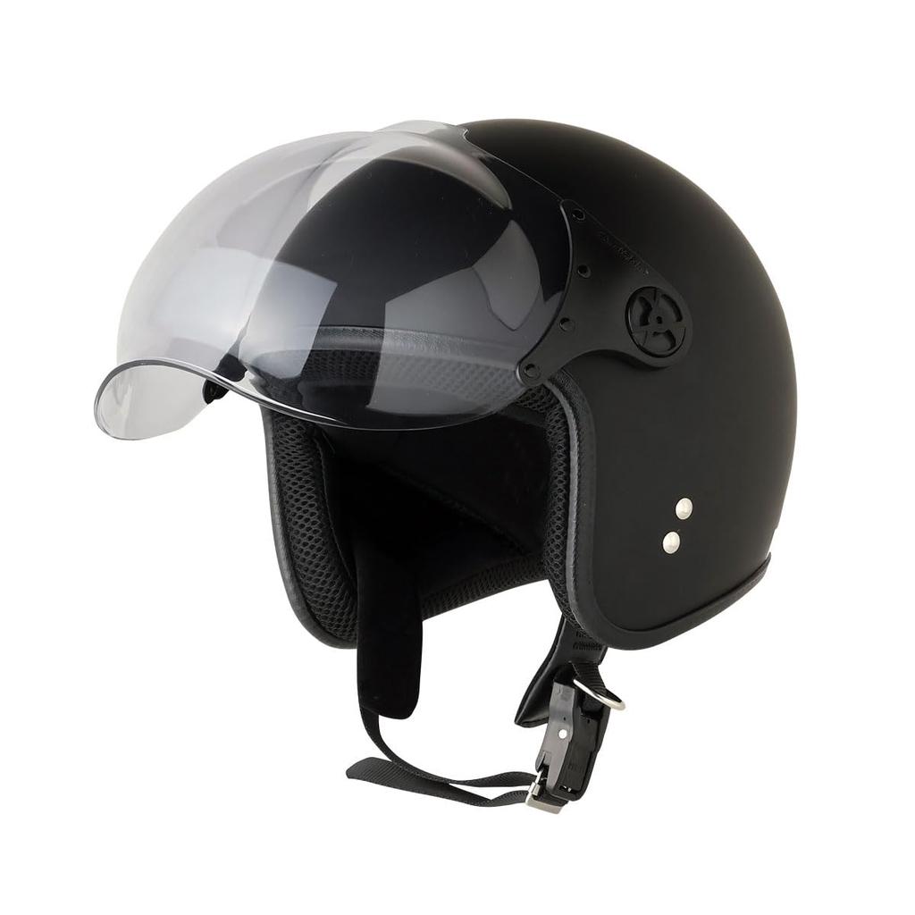 Johnson Street Helmet Jet One Size Fits SG and PSC Standard Helmet, All, (Matte Black)