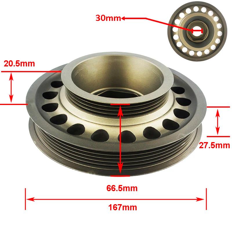 Aluminum Light Weight Crank Crankshaft Pulley Fit For 1993-2001 Honda Prelude H22 VTEC