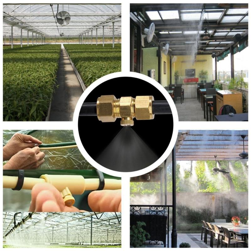 20 Unit Weatherproof Brass Fog Nozzles Low Pressure Watering System Accessories for Greenhouses Dust Prevention Gardens