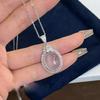 2026 Natural High-ice Chalcedony Necklace Women's Agate Egg-shaped High-end Light Luxury Niche Ice-through Collarbone Chain