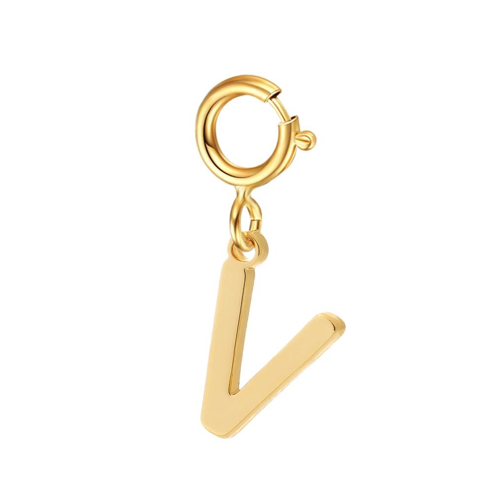spring buckle Letter Charms Pendant initial charms pendant for Women Necklace earring Zircon keychain DIY accessories Wholesale