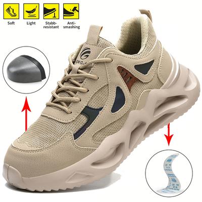 Outdoor Work Men Safety With Steel Toe Breathable Lightweight Sneakers Anti Smash Puncture for Adult Men