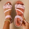 Women Sandals Fashion Flower Wedge Sandals Summer Casual Solid Color Sandals Breathable Beach Shoes Women Sandalias De Mujer