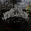 HC26 Luxury Silver Color Crystal Butterfly Baroque Rhinestone Tiaras Crown Women Wedding Diadem Party Hair Dress Jewelry