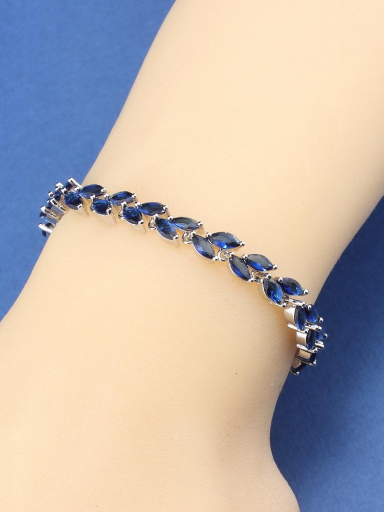 10-Colors Zircon Wedding Party Fine Jewelry Accessories Charm Chain Link Leaf Bracelet Girls For Women