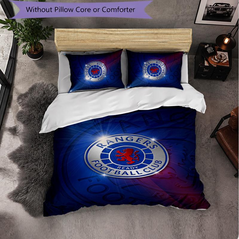 Biancheria da letto a tema Rangers FC Set 3 Pezzi Copripiumino Biancheria da letto Decorativa Per Stanza Adolescenti Decorazione Casa