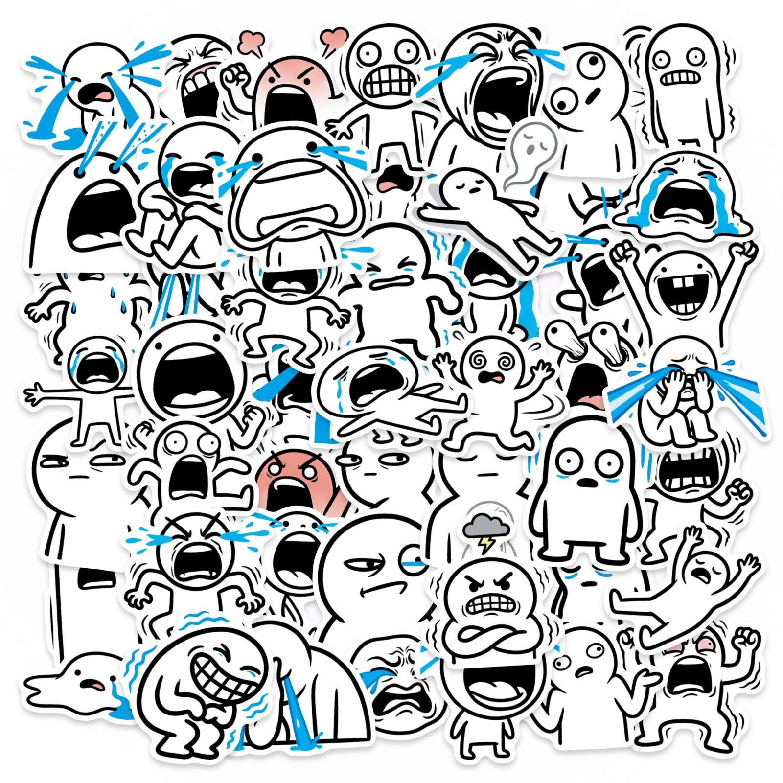 

50 Magic Villain Mood Stickers Fun Funny Stickers Hand Account Mobile Phone Case Decoration Waterproof Without Leaving Glue Sticker