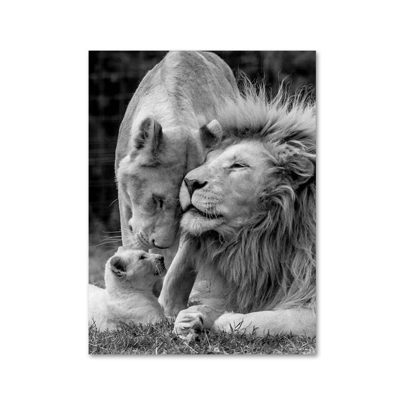 Modern Animal Lovely Lion Canvas Painting Posters and Prints Wall Art Pictures for Living Room Home Decoration Cuadros