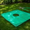 Outdoor Fall Cleanup Supply Landscape Pruning Tarp with Hole, Metal Buckles, Waterproof Waste Tarp, Hole Garden Tree Bush Trimming for Collecting