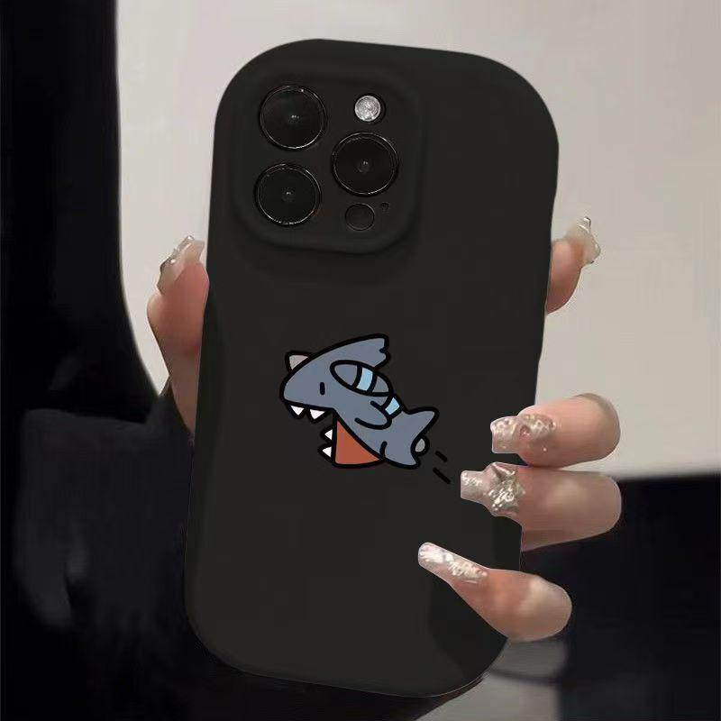 Adorable Shark Cartoon Phone Case for iPhone 12 to 17 Pro Max