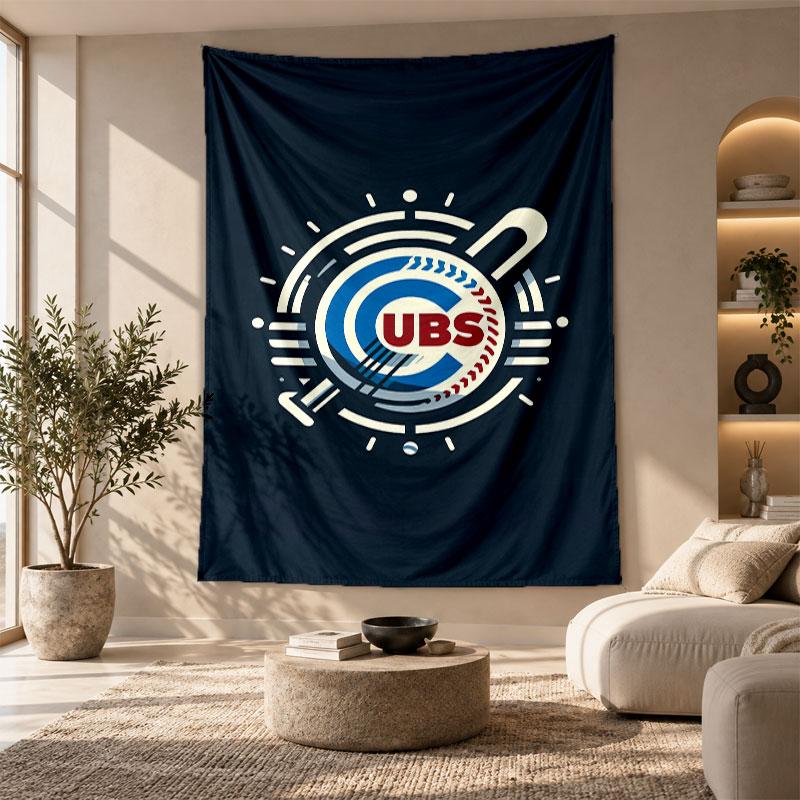 Decorative Tapestry,Chicago Cubs Printed Wall Art, Lightweight Wall Hanging For Bedroom Background