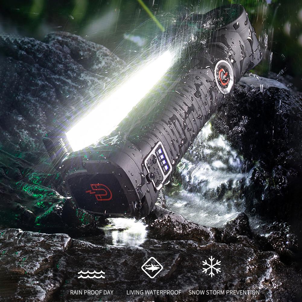 New Portable 500LM COB LED Flashlight Type C Charging Work Light 3 Modes Magnetic Lantern Hanging Lamp Camping Torch Flash Light