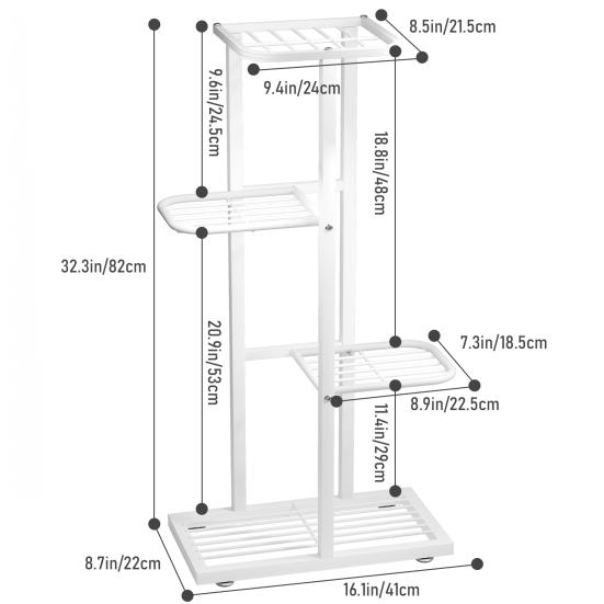 Plant Stand Indoor, Tiered Plant Stand for Indoor Plants, Corner Flower Stand for Living Room, Multi-Layer Metal Frame Plant Shelf (3/4/5/6/7/8 Tiers)