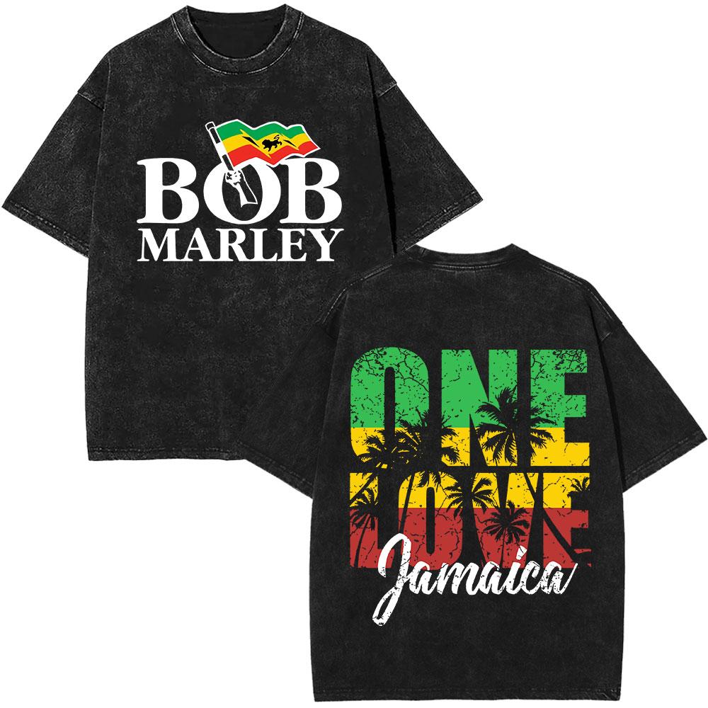 Bob Marley Legend Portrait Face Washed T Shirt Reggae Music Men Women Vintage Hip Hop Tshirt Cotton Casual Short Sleeve Tshirts
