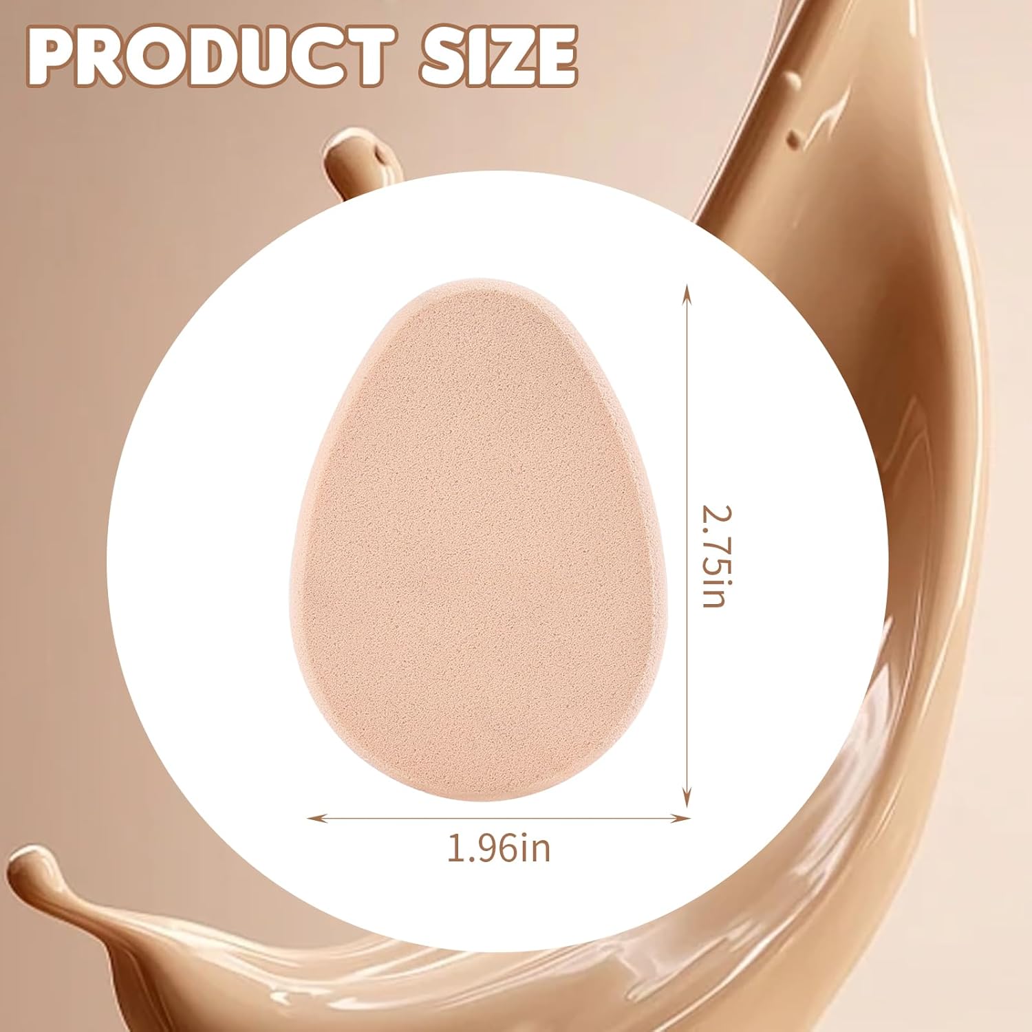 6 PCS Flat Makeup Sponges for Foundation, Beige Foundation Sponge, Beauty Blender Make Up Sponges, Cushion Foundation Puff for Natural and Easy Soft