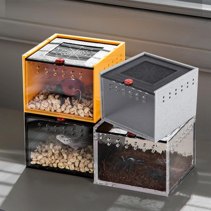 Reptilien Haustier Zuchtbox Reptilien Kriech Fütterungsbox Eidechse Seidenraupe Skorpion Käfer Insektenbox Haustierhaus Acryl Käfig