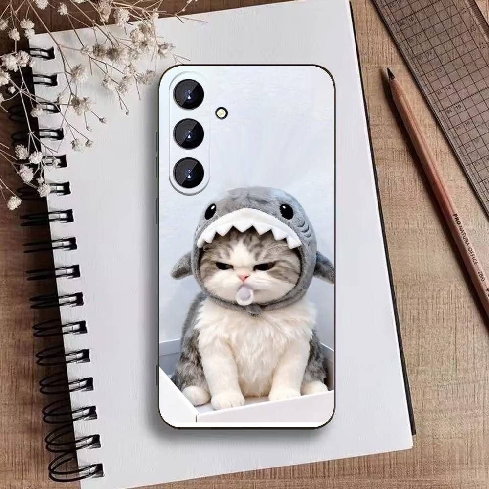 Funny Cute Cat  Phone Case For Samsung Galaxy A73,A21s,A22,A31,A52,A53,A71,A41Soft Black Shell