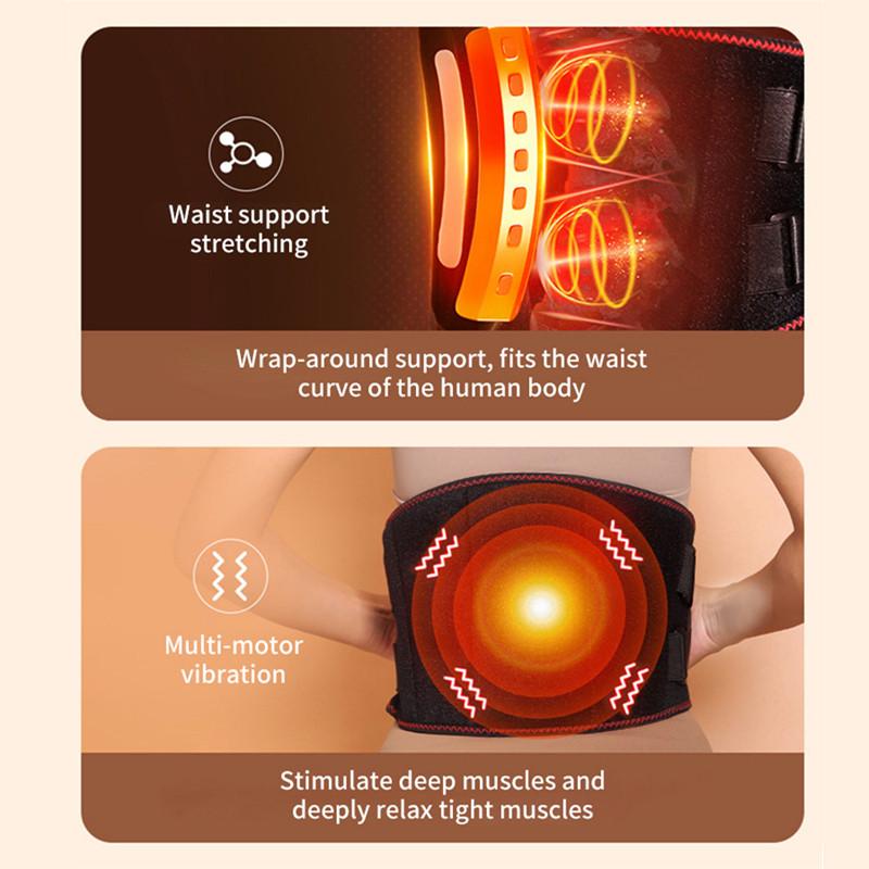 Abdomen Warmer Wireless Far Infrared Heating Lumbar Massager High Frequency Vibration Waist Massage Belt Heating Pad