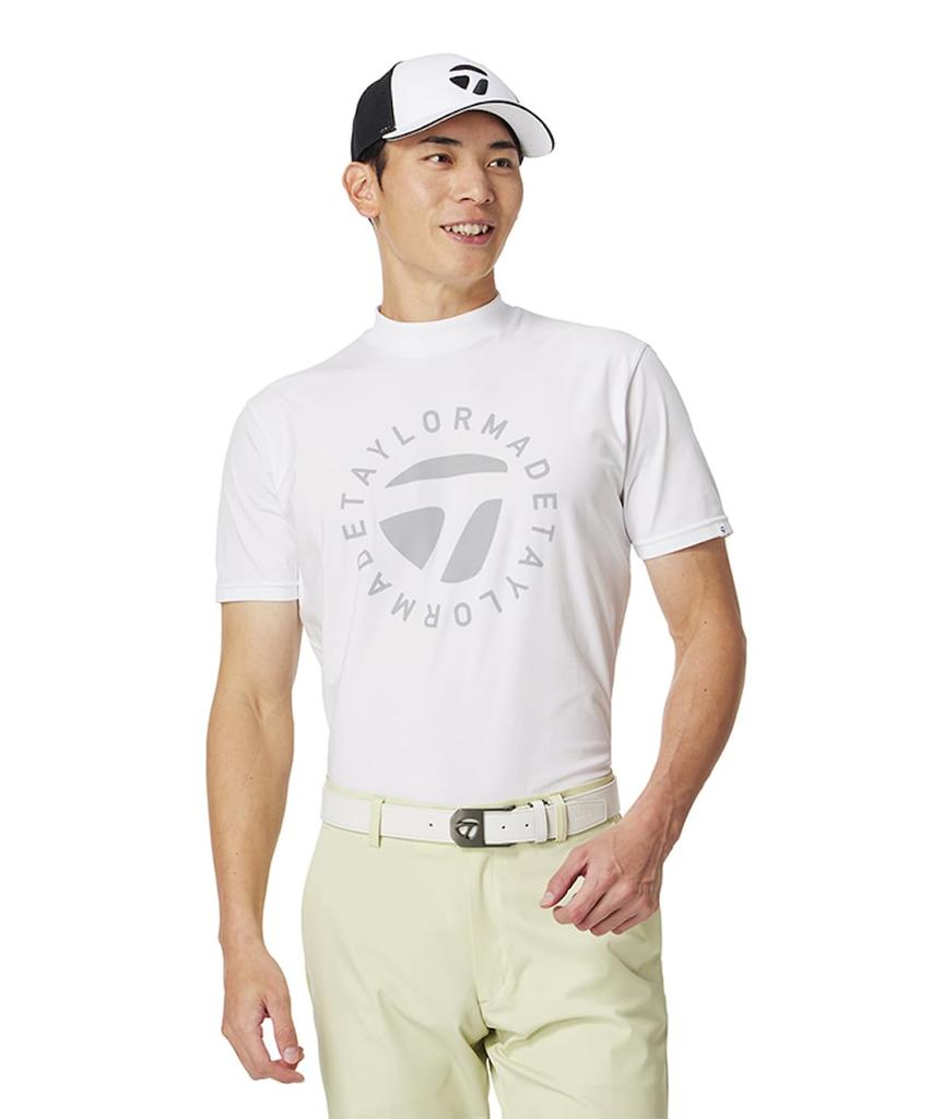 TaylorMade Circle Logo S/S Mock Black, White, Size L, Men's, 2025SS UN650