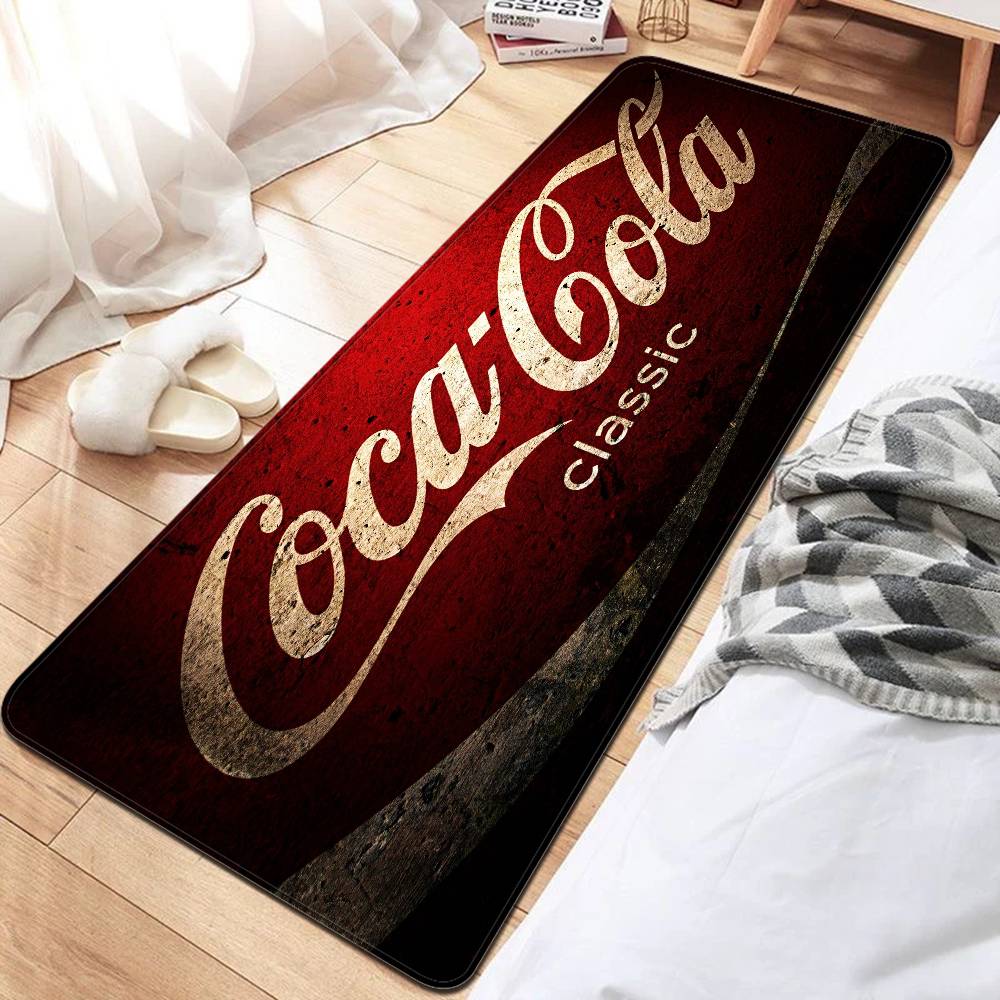Soft Drink Brand C-Coca C-Cola Hallway Carpet Washable Non-Slip Living Room Sofa Chairs Area Mat Kitchen Doormat Area Rug