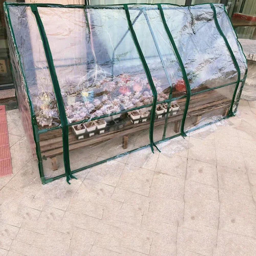 Outdoor Greenhouse Bottomless Flower Bed Clear Tent Without bracket Heat Preservation Cover Garden Raised Bed GalvanizedPortable