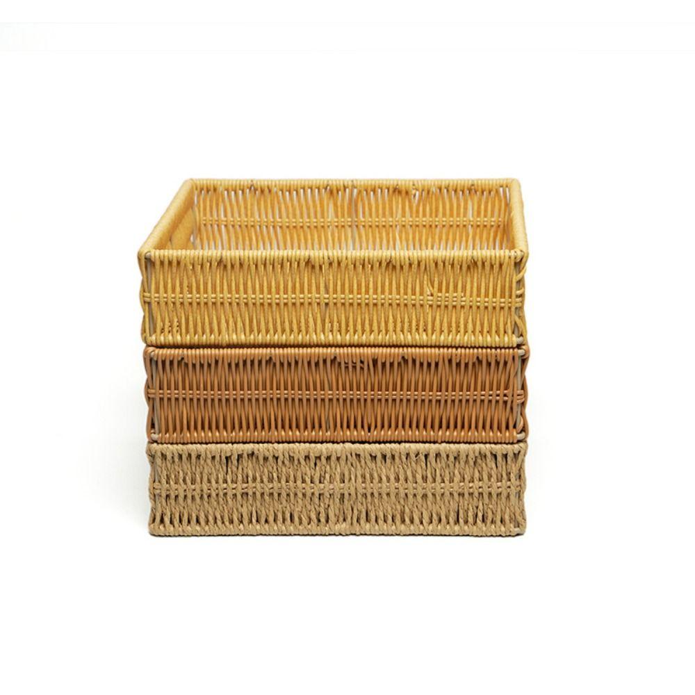Portable Handwoven Bread Storage Basket Breathable 7 Styles Outdoor Picnic Basket Double Handle Fruit Tray Sundries Organizer