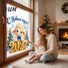 Russian New Year Window Decor Lamb Cling, Cartoon Sheep Static Glass Sticker, Holiday Decorations Reusable PVC Decal for Home and Store Decoration
